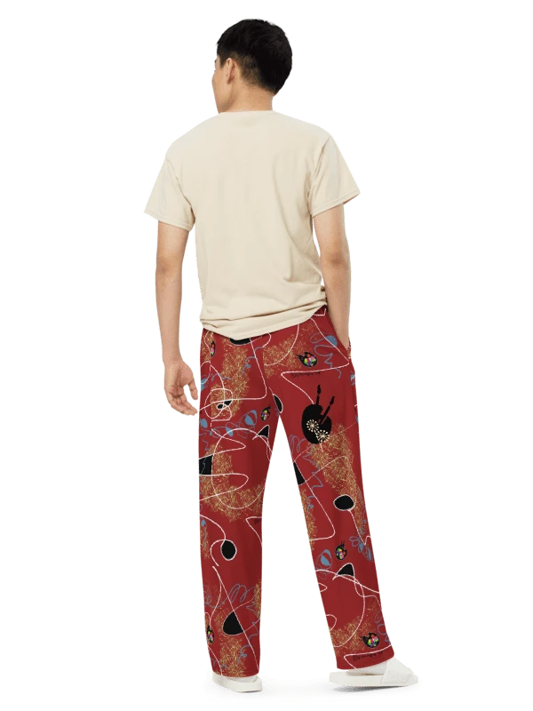 Scribble-Wear #4 Wide Unisex Pants/Tomato Red product image (6)