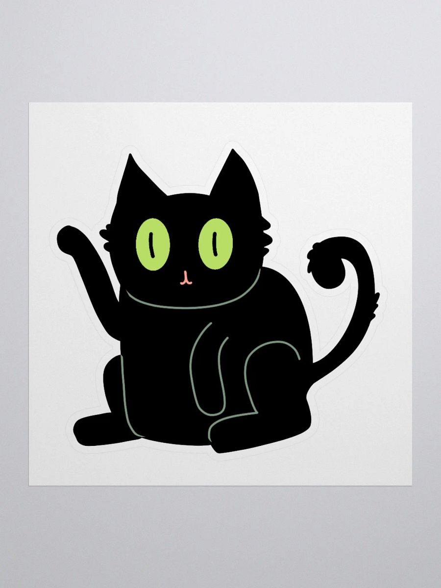 Waving Black Mistified Cat Sticker product image (1)