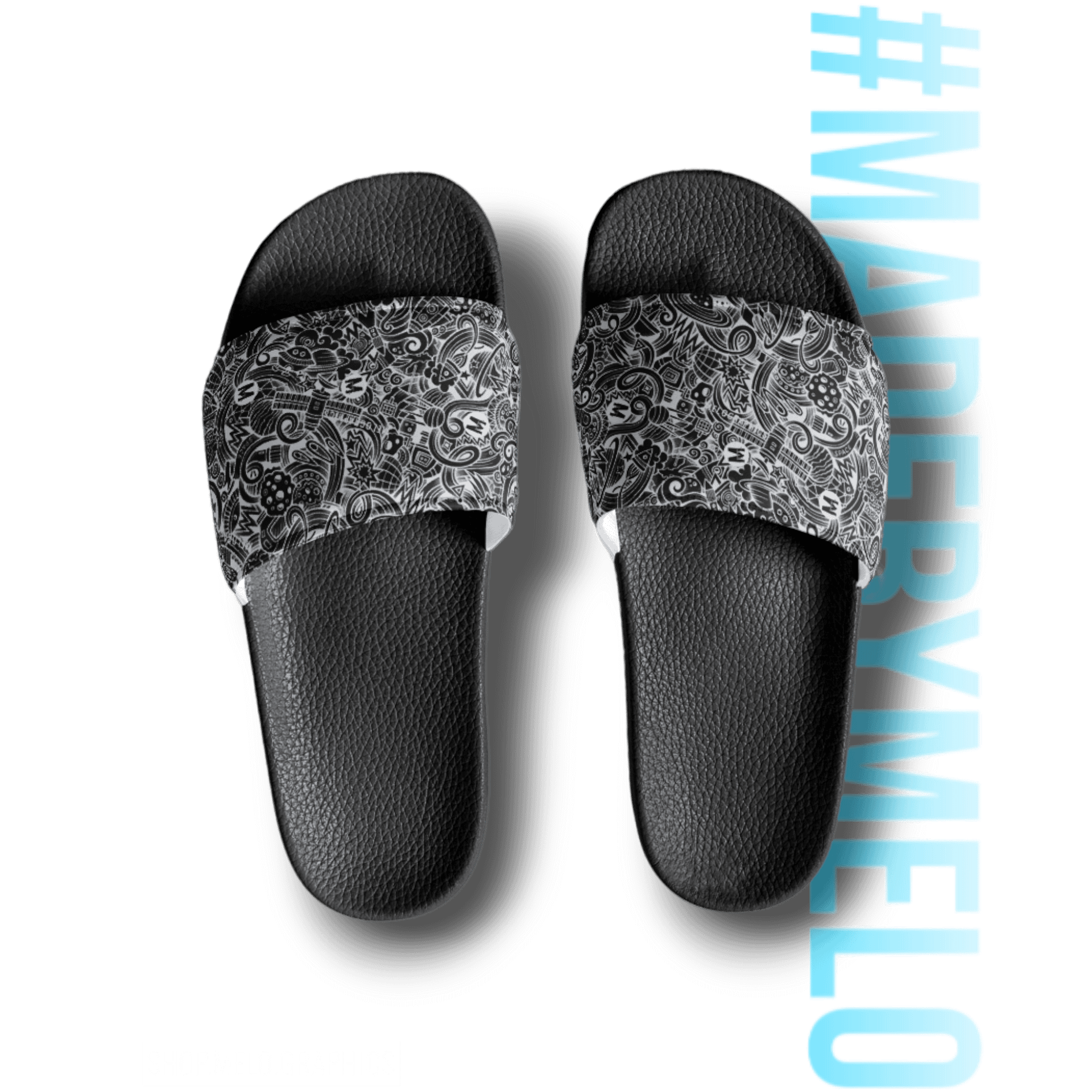 Dark Space Scribble - Men's Slides | #MadeByMELO product image (2)