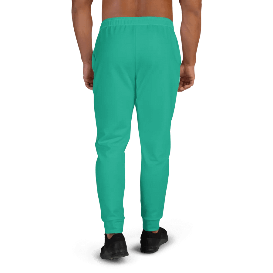 Plain Medium Sea Green Light Summer Recycled Polyester Premium Men's Joggers by Treasure Pie product image (4)