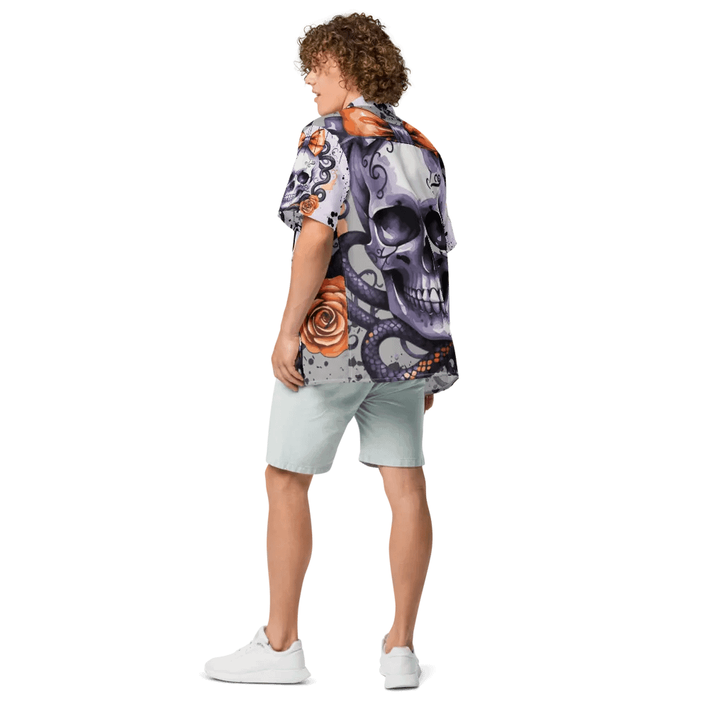 Coquette Style Autumn Skull & Snake Button-Up Shirt product image (11)