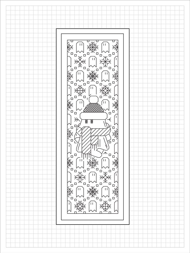 Holiday Spirit Bookmark • Blackwork Cross Stitch Pattern • PDF Digital Download product image (1)