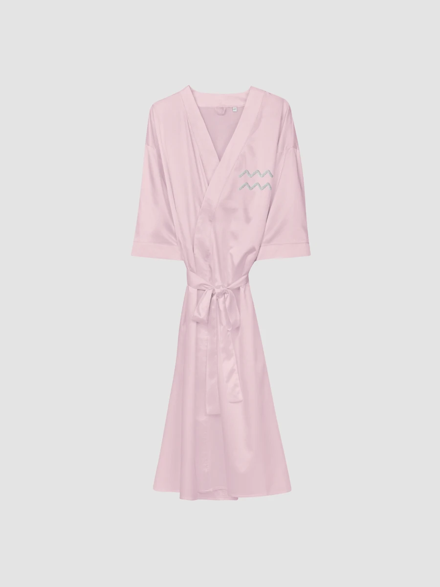 Aquarius White on Pink Satin Robe product image (1)