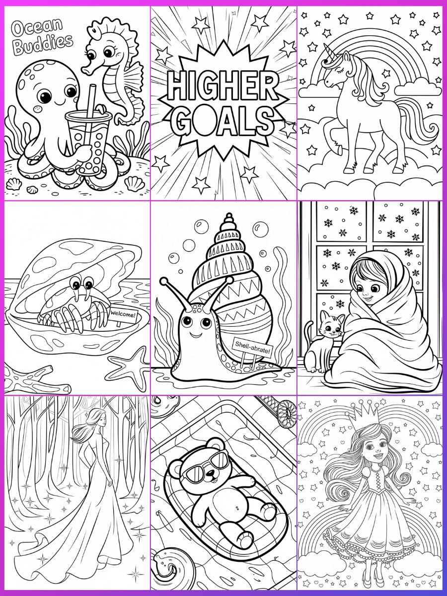 260 Leonardo Ai coloring book pages & cover prompts product image (2)