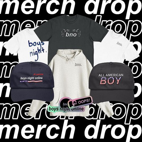 bno3 merch drop🔥 visit our fourthwall shop to purchase 
-
-
-
#youtube #video #boysnight #epic