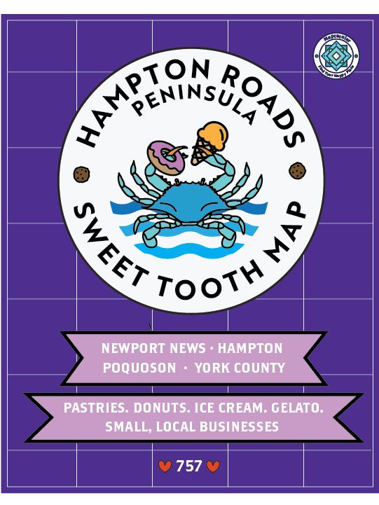 Hampton Roads Peninsula 2025 Sweet Tooth Trail Map - instant digital download product image (1)