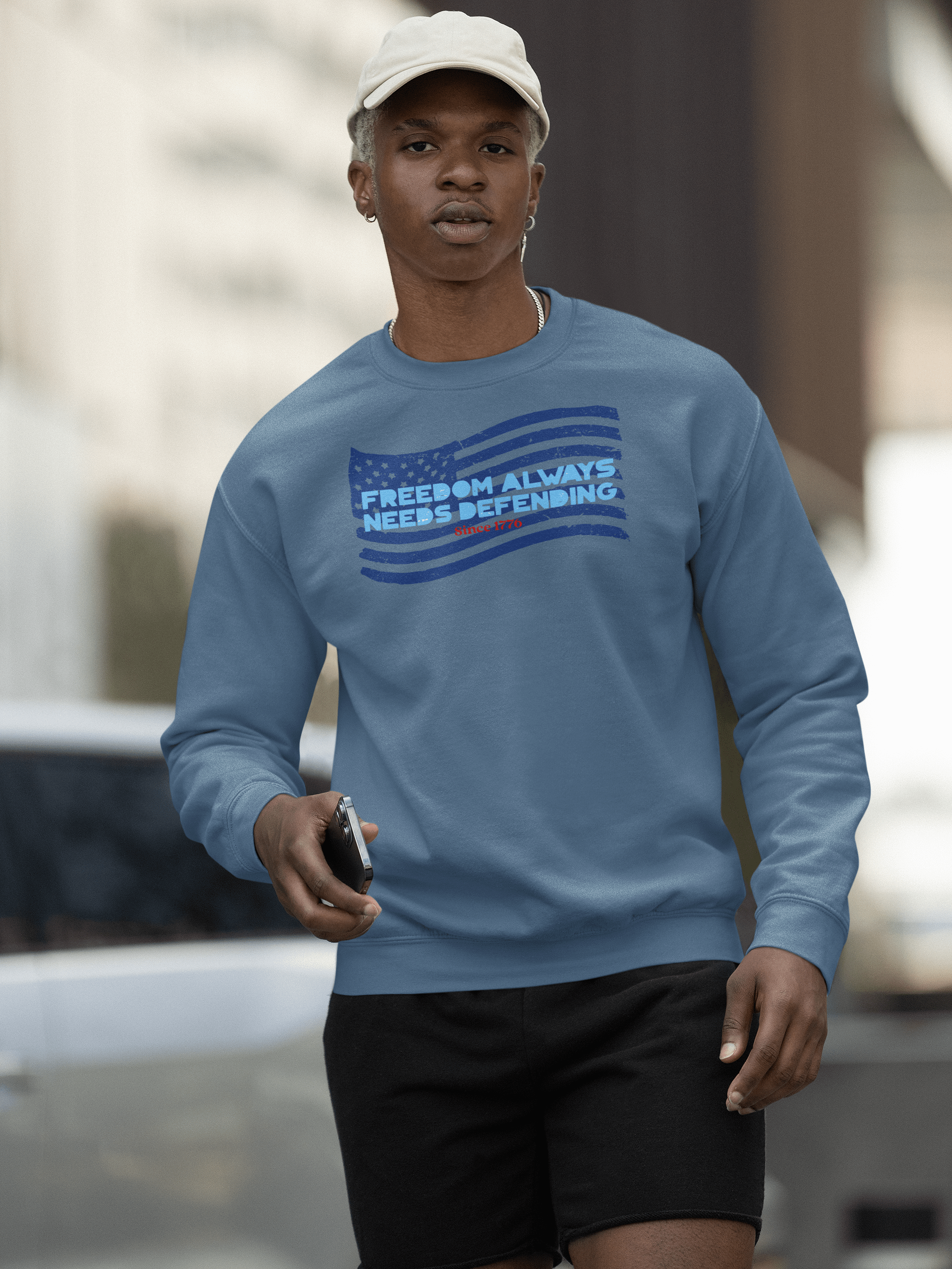Patriotic Defender Crewneck Sweatshirt product image (49)