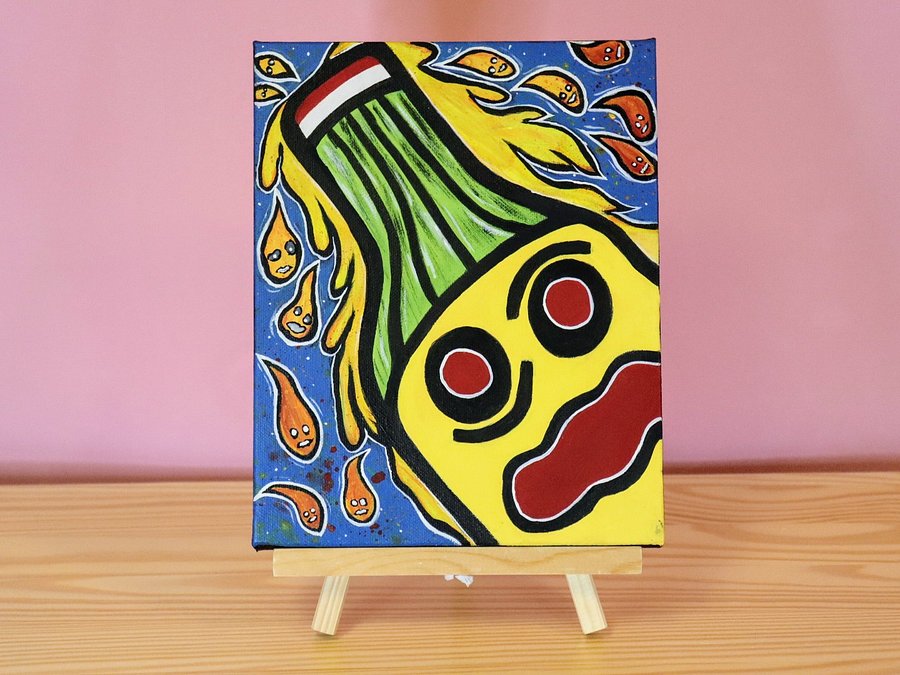 Hot Sauce Go AHHHHH | Original Canvas Painting product image (1)