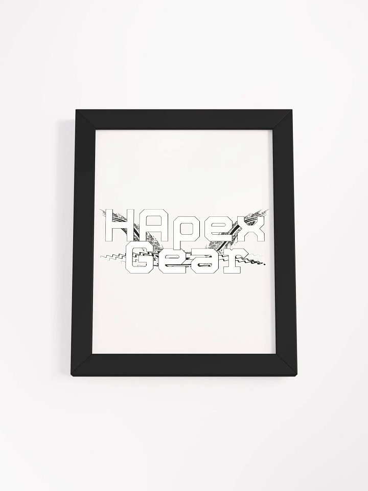 Framed - High-Quality Matte Poster - White HApex Gear Black Logo product image (1)