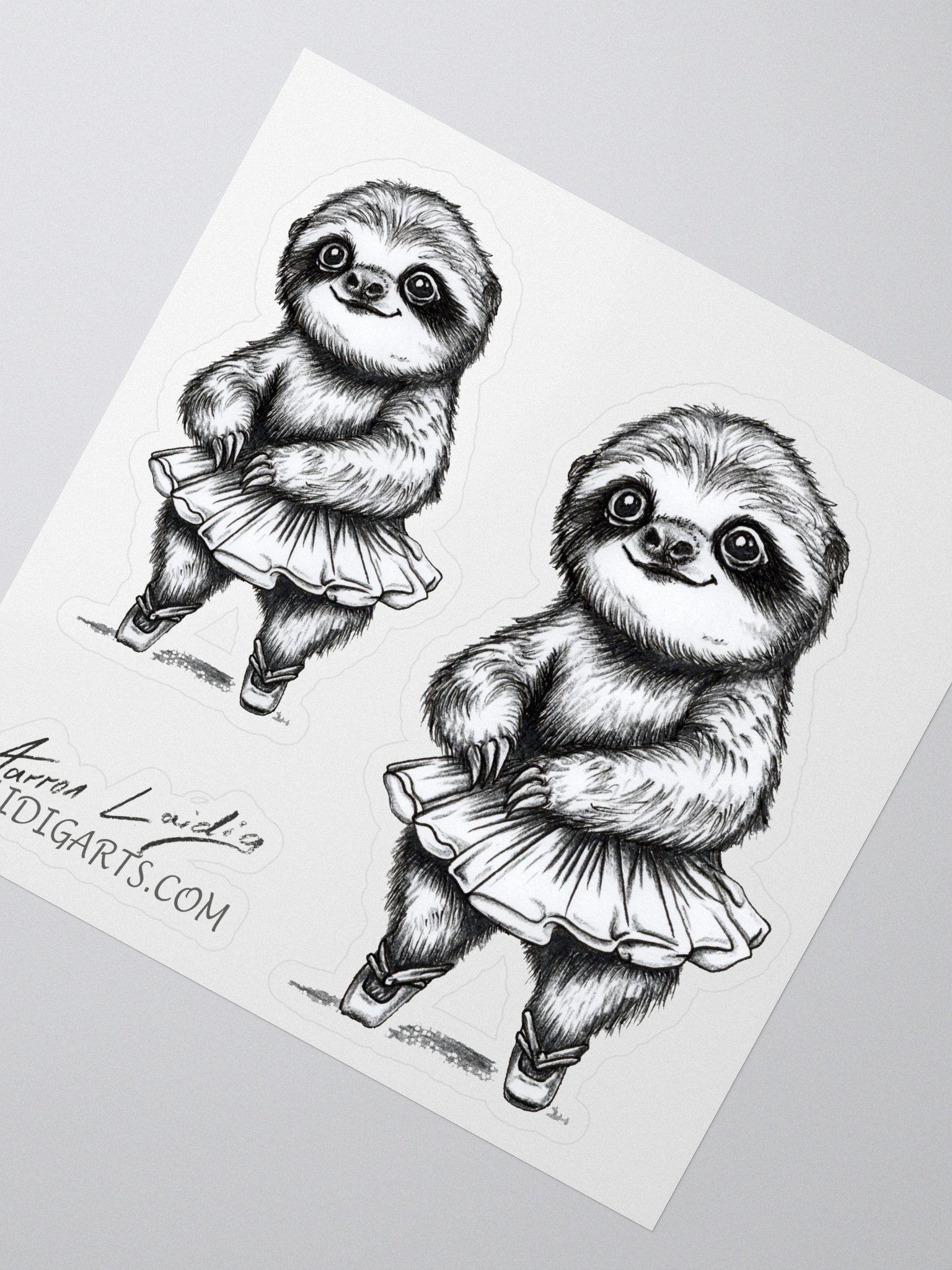 Ballet Sloth Vinyl Sticker product image (2)