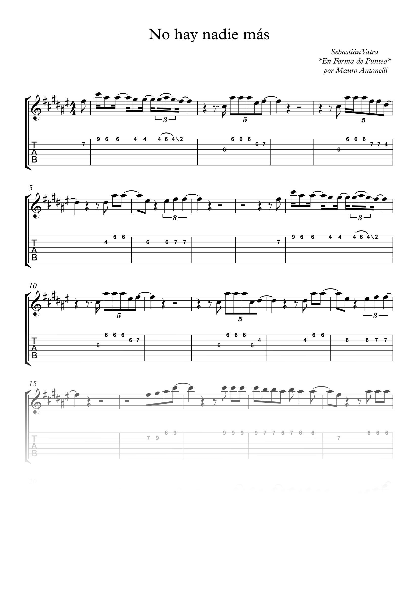 No hay nadie más - Partitura + Tabs Completas + Pista product image (1)