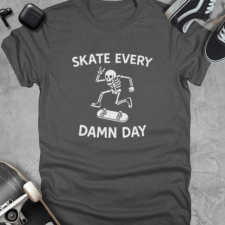 Skate every damn day, Skateboarding t-shirt, Unisex product image (4)