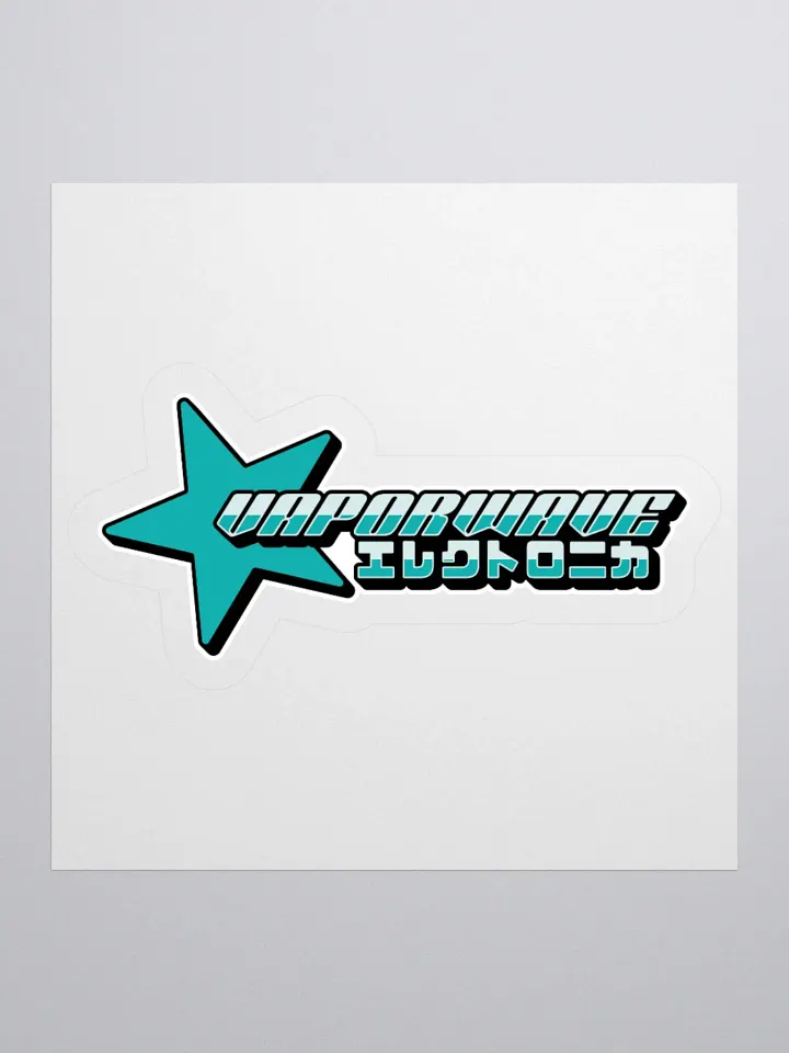 Retro Vaporwave Sticker – Chrome Typography & Kanji Design product image (3)