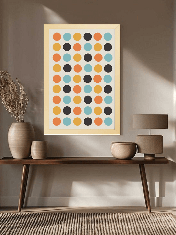 Vibrant Grid Circles Art Print | Modern Wall Art with a Playful Edge product image (1)