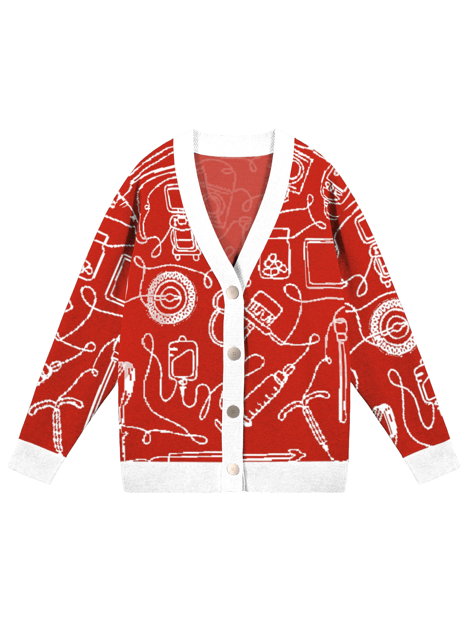 service lines (OBGYN - holiday red cardigan) product image (1)