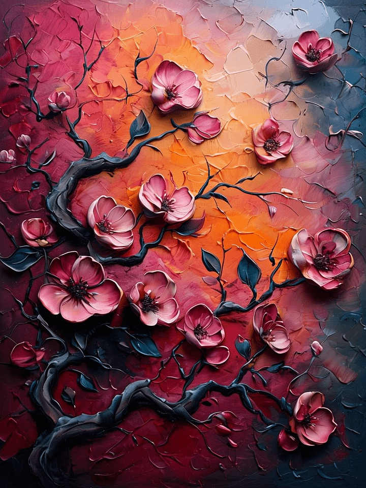 Impasto Blossoms Framed Poster product image (1)