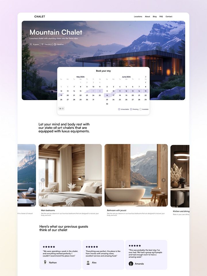 Chalet | Vacation rentals & Bookings Framer Template product image (1)