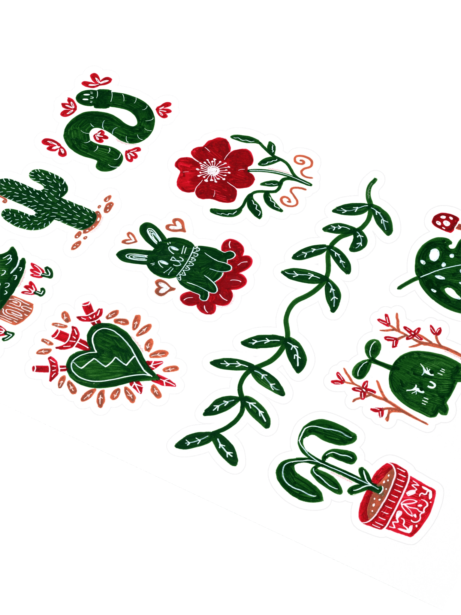 Doodle Sticker Sheet (Green) - Hand Drawn by Ruble product image (3)