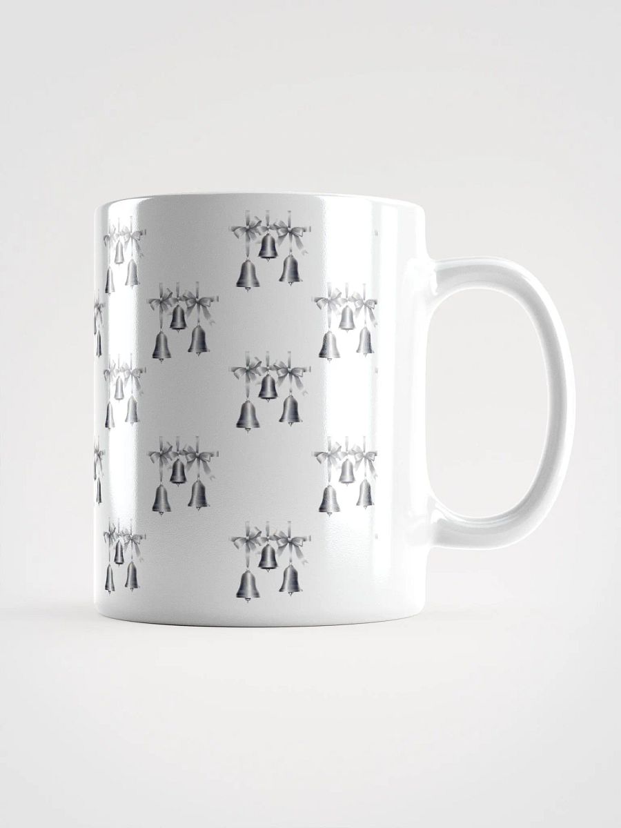 Silver Sleigh Bells Pattern Design White Mug product image (1)