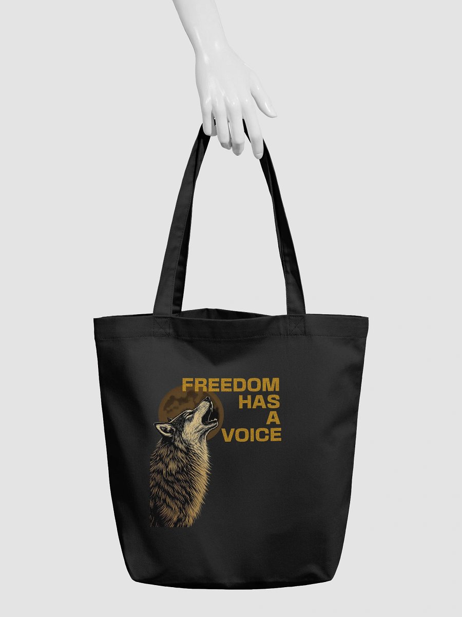 Freedom Has a Voice Howling Wolf – Organic Cotton Tote Bag (Standard) product image (3)