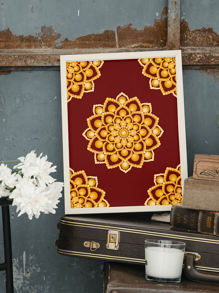 Orange Flower Mandala Poster, 2 JPG files product image (1)