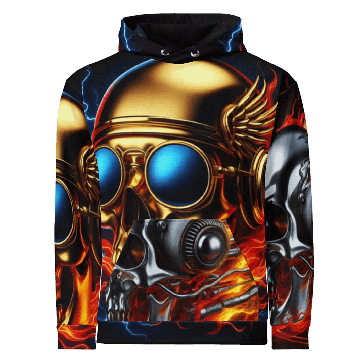 Electric Skull Vision - Unisex Skull Hoodie #56 product image (1)