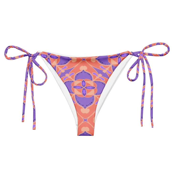 Pastel Orange and Mauve Pattern String Bikini Bottom product image (1)