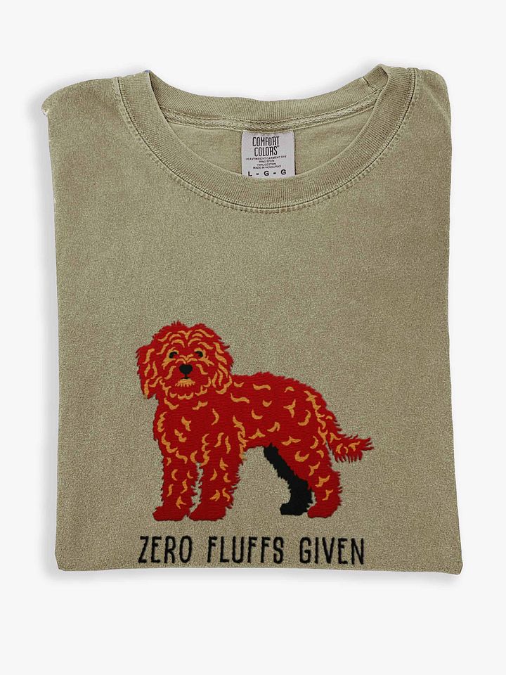 Zero Fluffs Given T-Shirt(Embroidered) of a Cockapoo(Chocolate) product image (1)