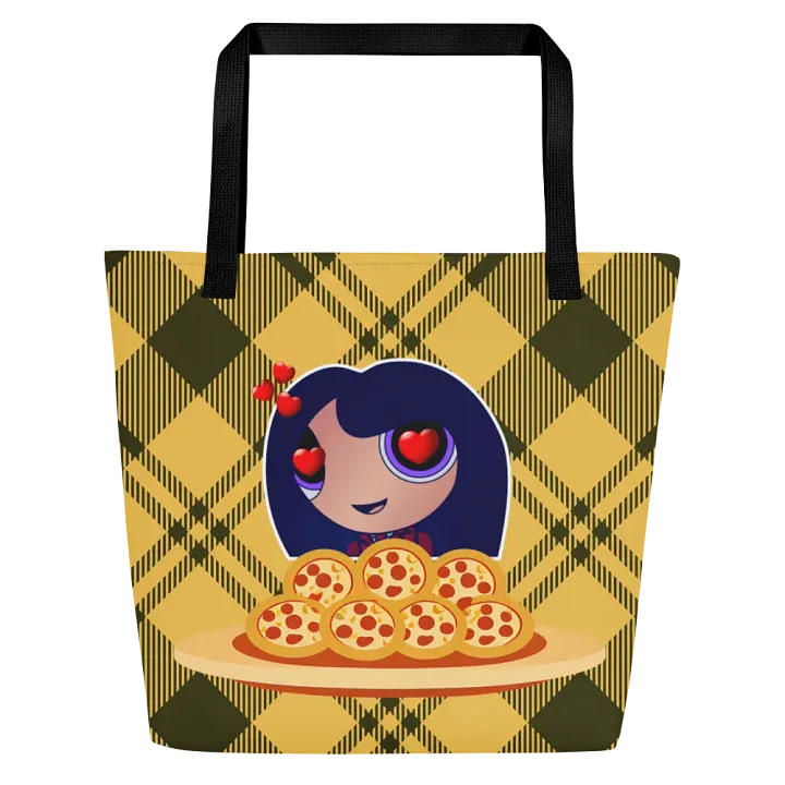 Pizza Love Tote Bag - Yellow Plaid product image (1)