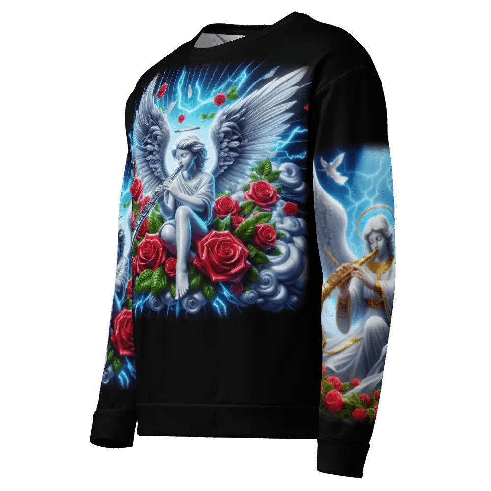 Angels making Music with a Clarinet - All-Over Unisex Sweatshirt #6 product image (7)