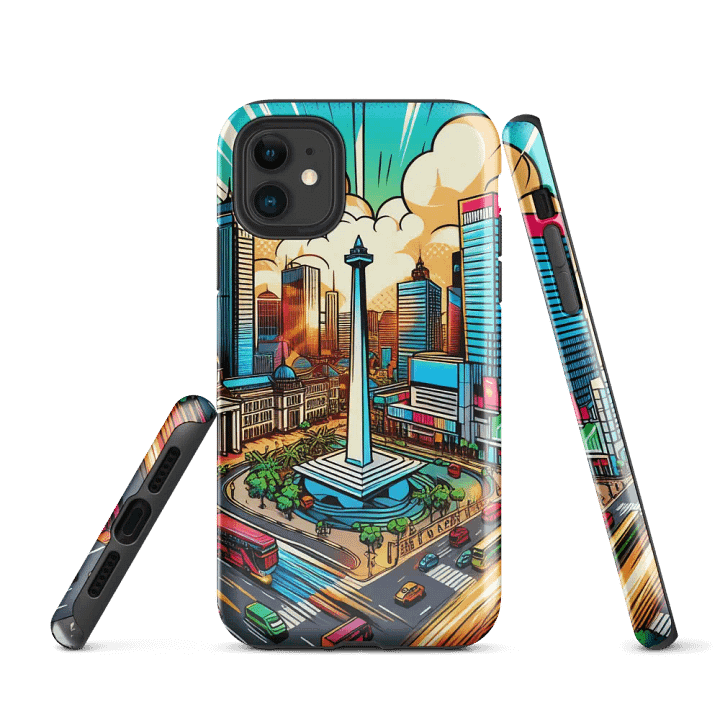 Cityscape Comic Tower iPhone® Tough Case product image (1)