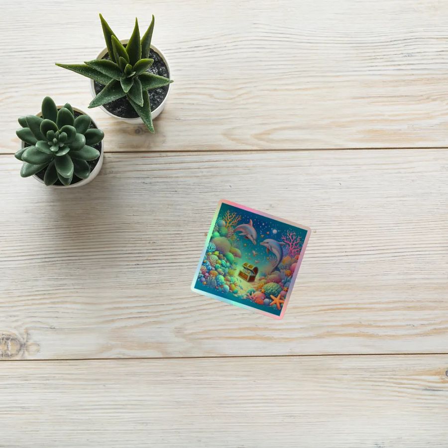 Enchanting Dolphin Reef Holographic Sticker Sheet product image (8)