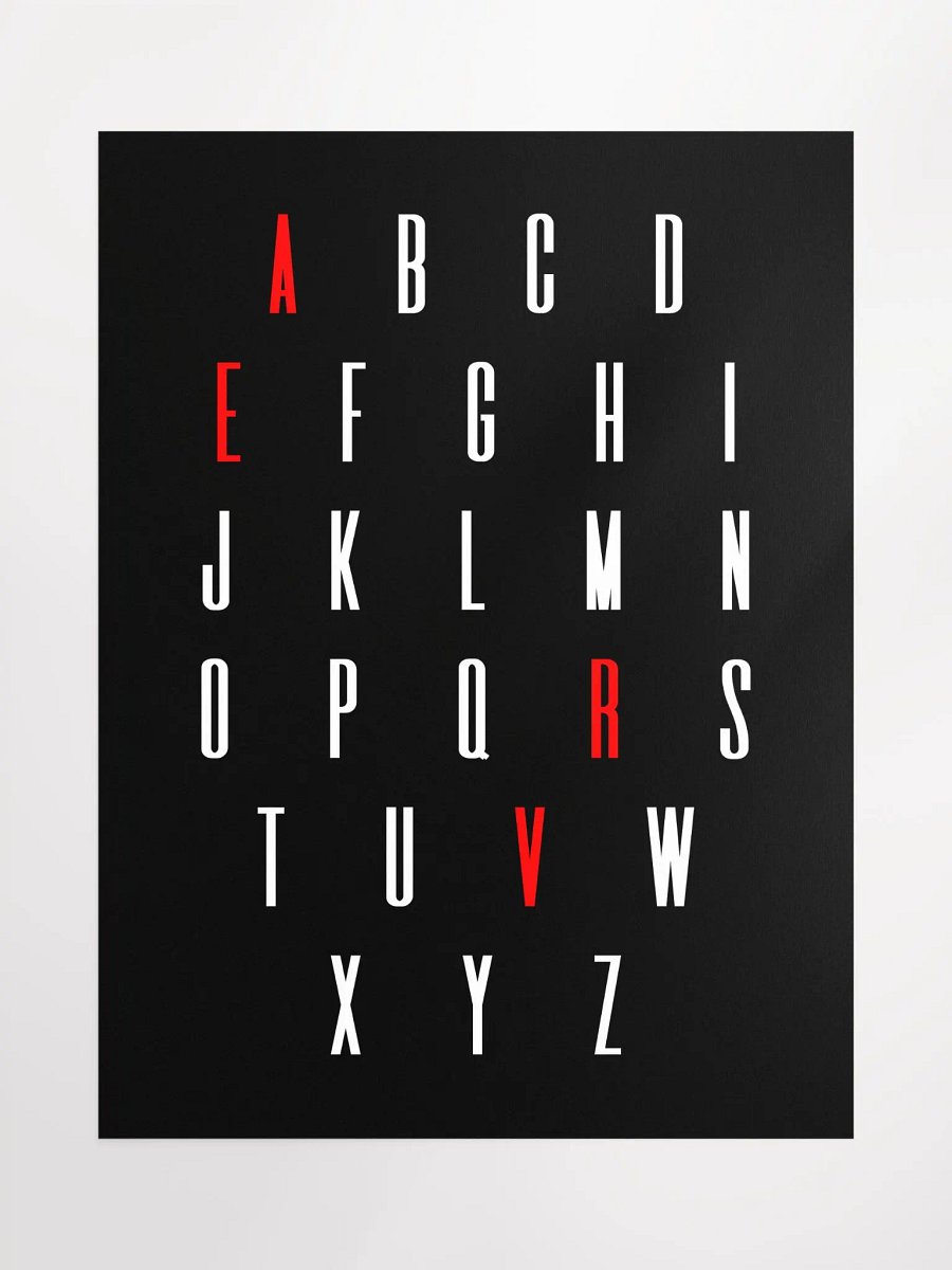 ALPHABET POSTER BLACK + FREE SHIPPING product image (1)