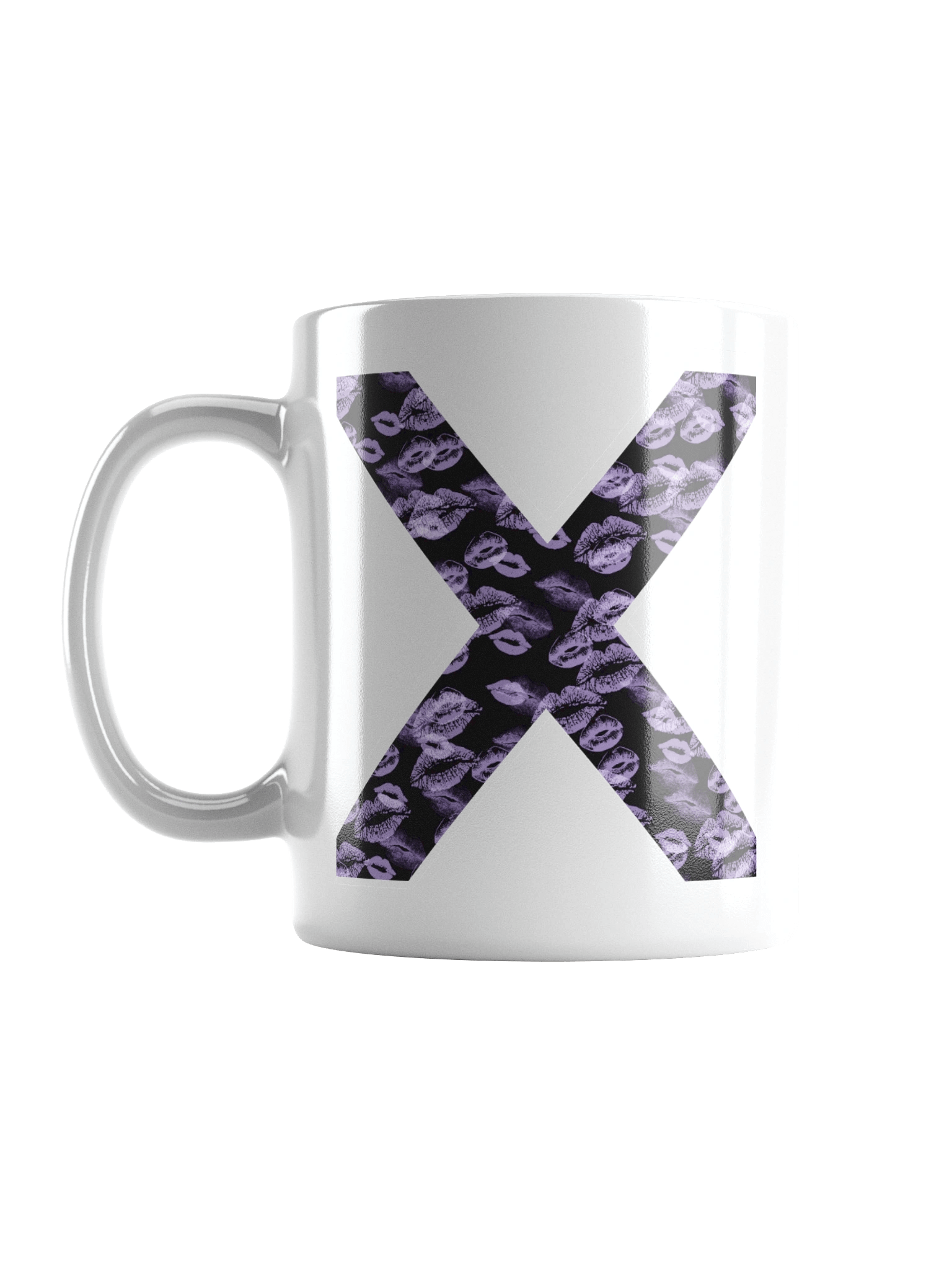 Black X Lilac Lipstick Kisses | Glossy White Mug product image (18)