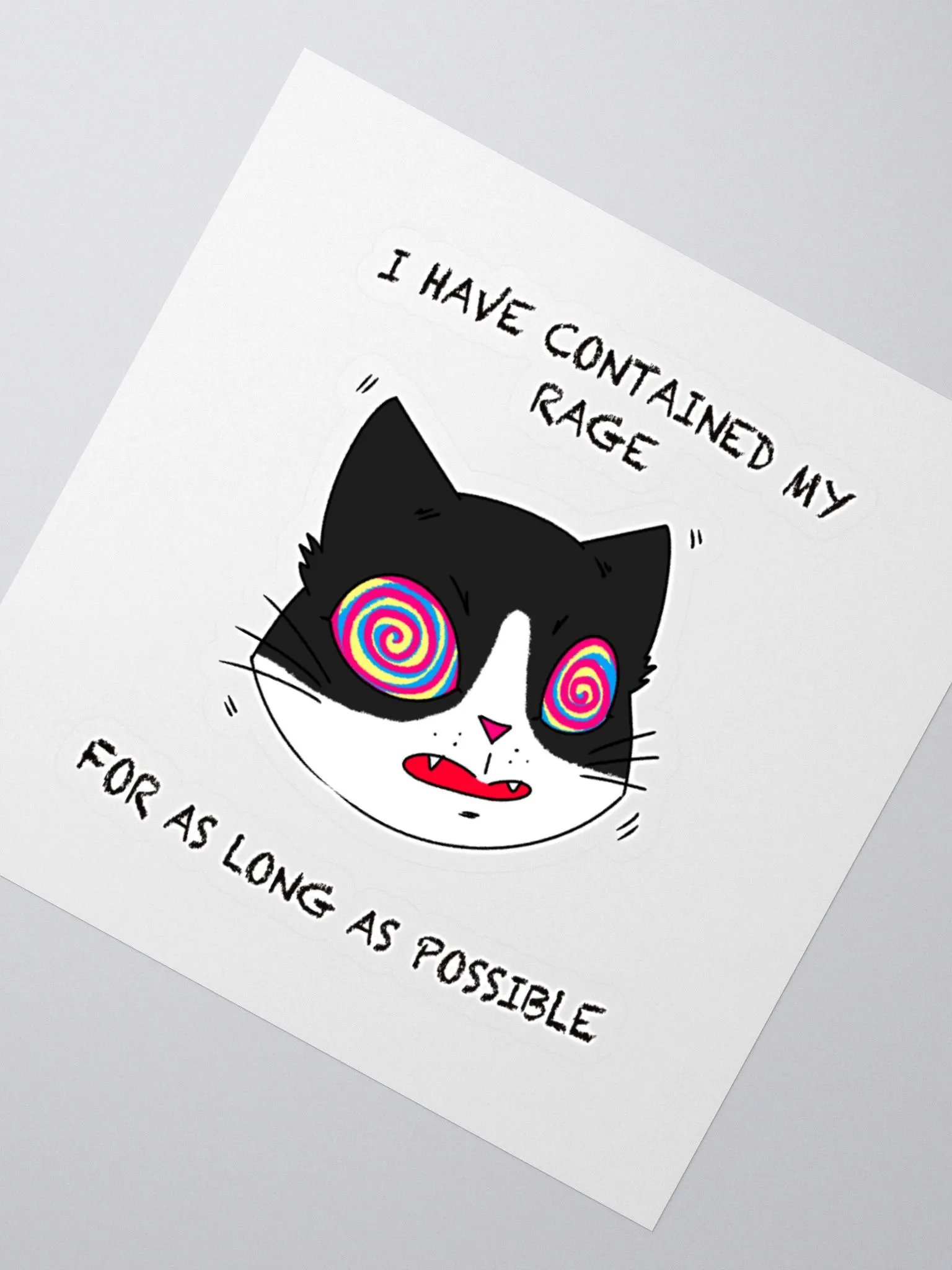 Rage Cat Sticker With Text product image (1)