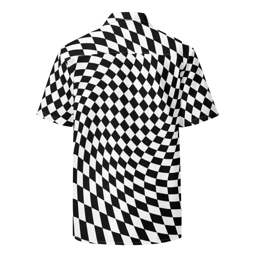 Vintage Retro Distorted Checkerboard Unisex Hawaiian Shirt product image (8)