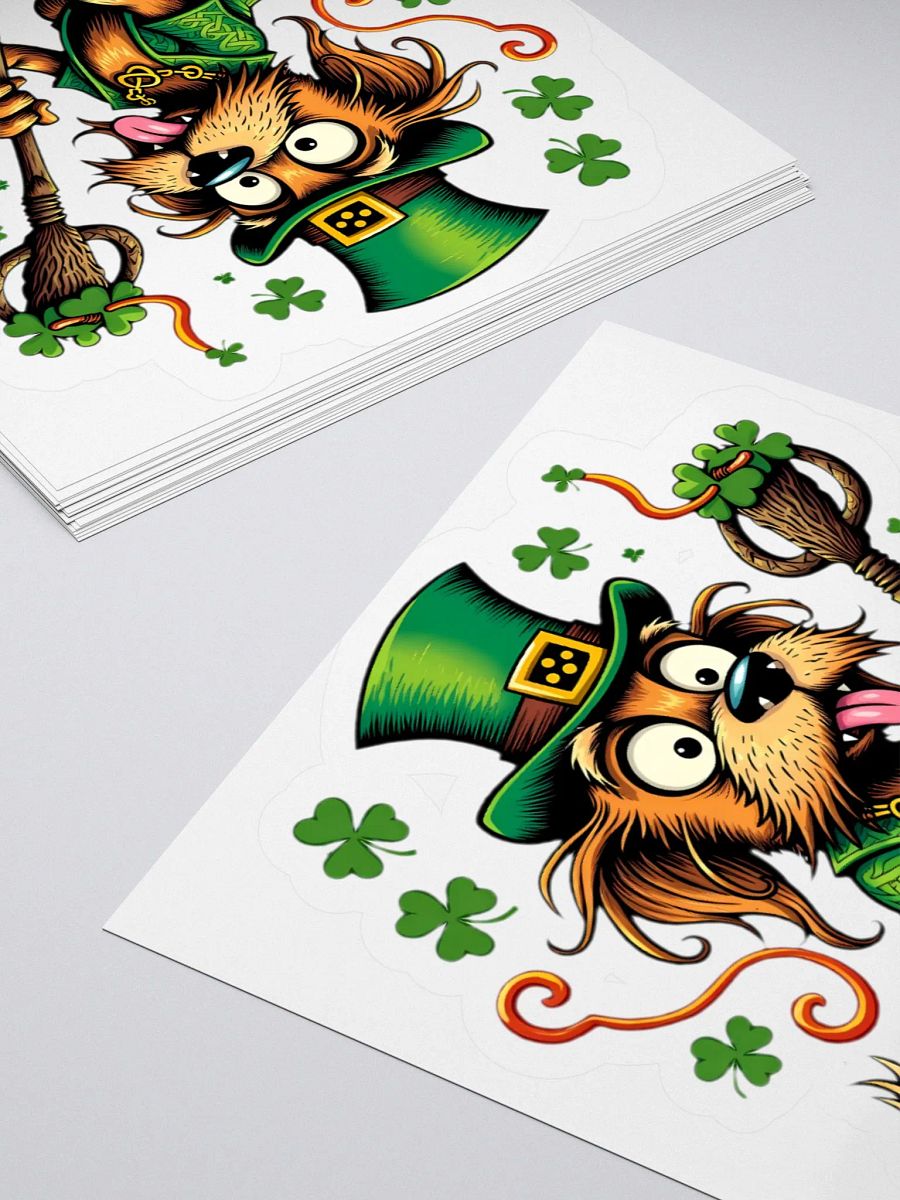 Lucky and Lit Leprechaun Dog Kiss Cut Stickers product image (10)