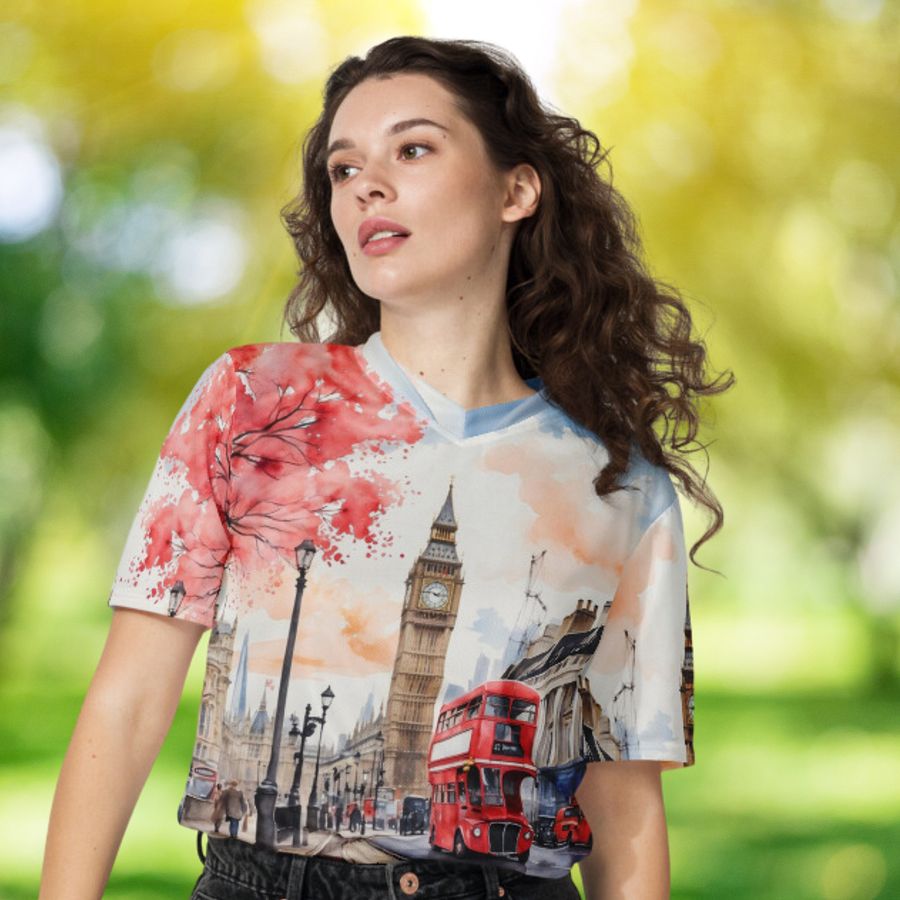 London England Watercolor All Over Print Jersey Shirt product image (3)