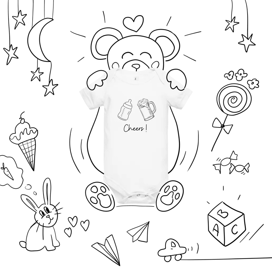 Baby Bottle and Beer Stein - Baby Short Sleeve Onesie product image (7)