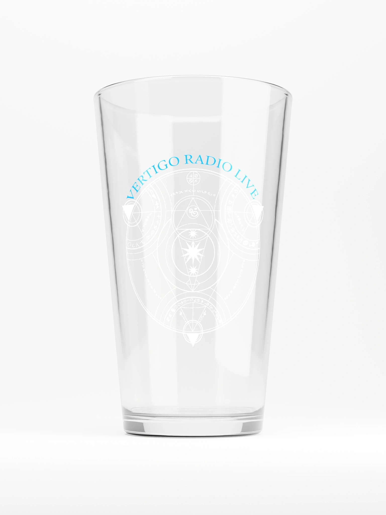 Vertigo Radio Live Pint Glass: Blue Vector Edition product image (1)