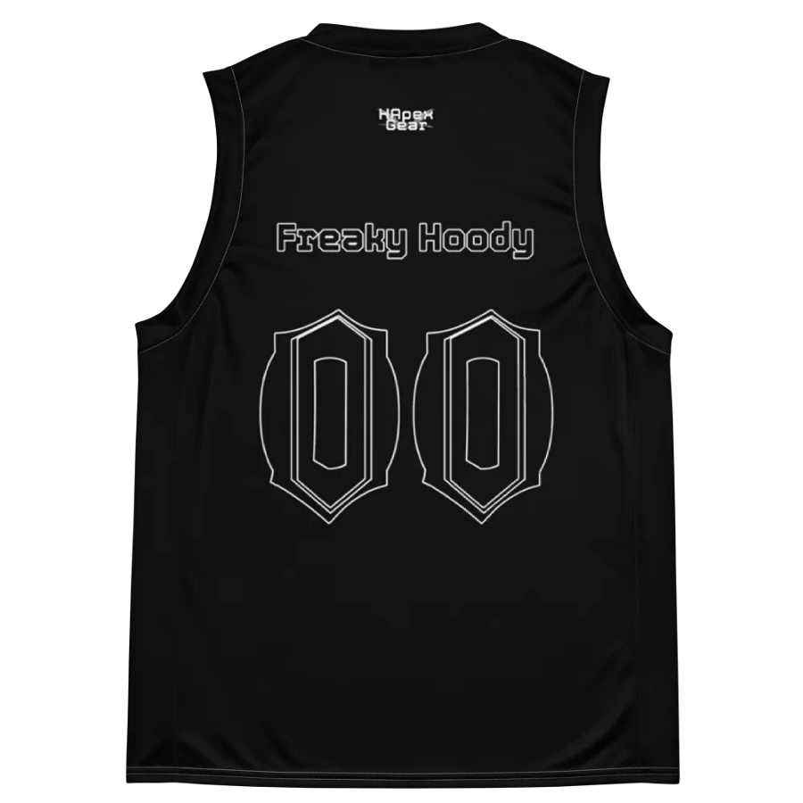 Freaky Hoody - Black - Recycled Unisex Basketball Jersey - Black HApex Gear Black Logo product image (11)