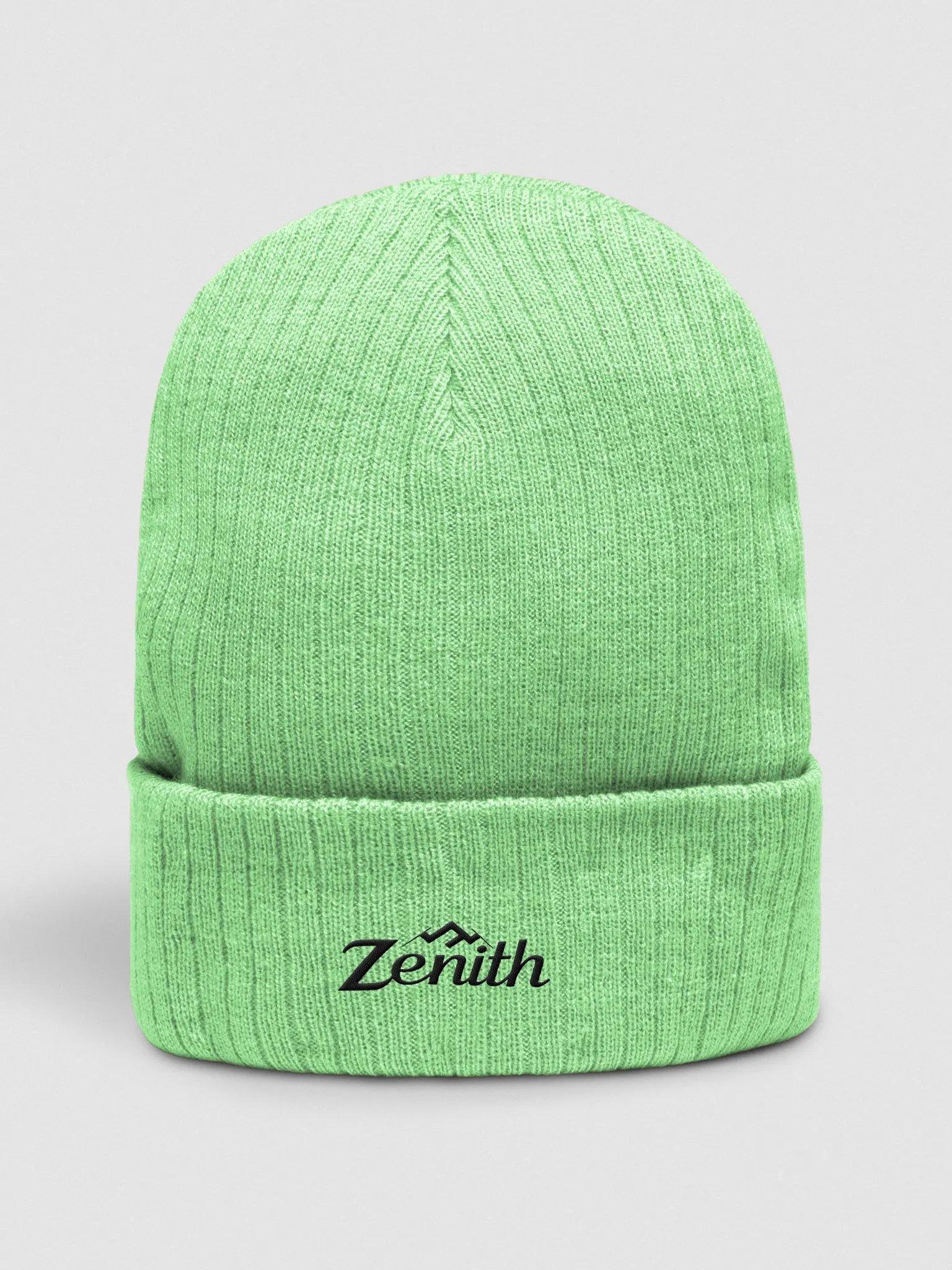 Eco-Friendly Ribbed Knit Beanie with ZENITH Design - Sustainable Winter Hat product image (3)