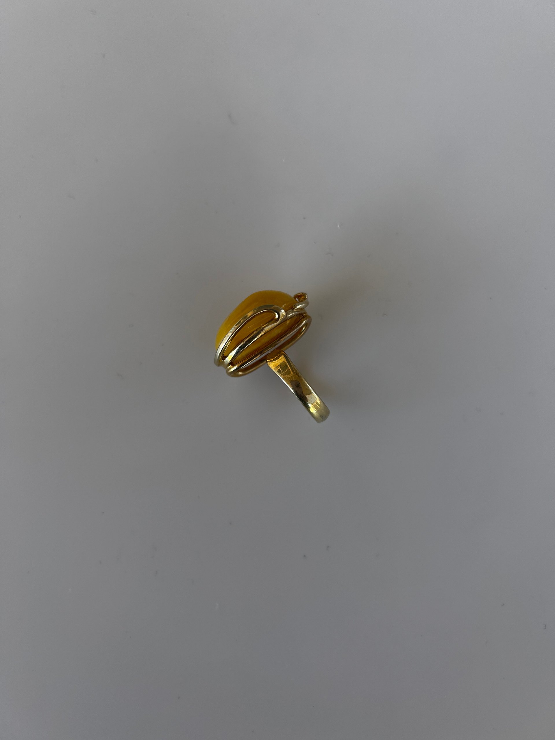 Baltic Egg Yolk Amber 925 Sterling Silver Adjustable Ring product image (5)