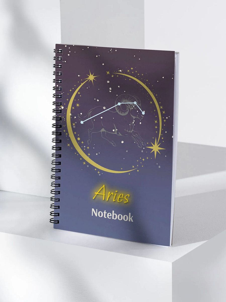 Personalized Aries Zodiac Spiral Dotted Notebook Journal – Starry Constellation Gift for Astrology Lovers, Birthday, Valentine, Christmas, Horoscope, Celestial, Moon, Stars, Stationery, Sketching product image (4)