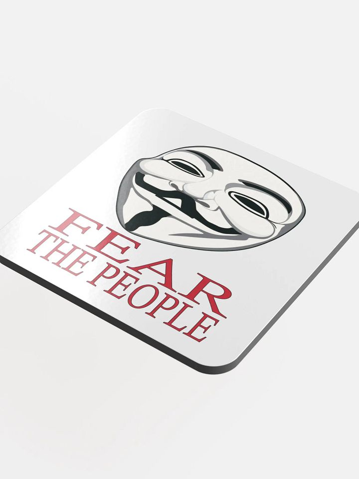 Fear The People - Red - Glossed Cork Coaster product image (1)