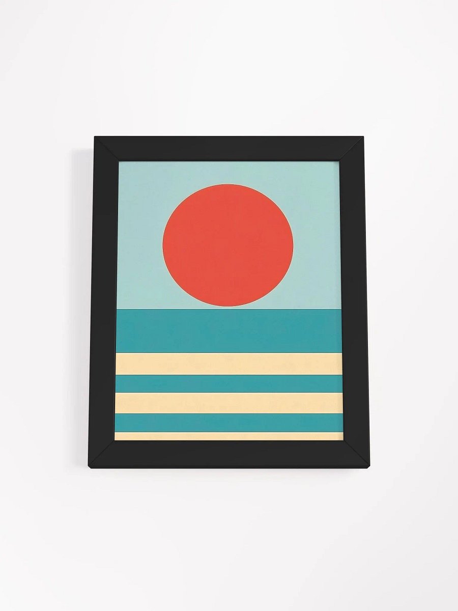 Framed Poster of a Red Sun and Stripes product image (11)
