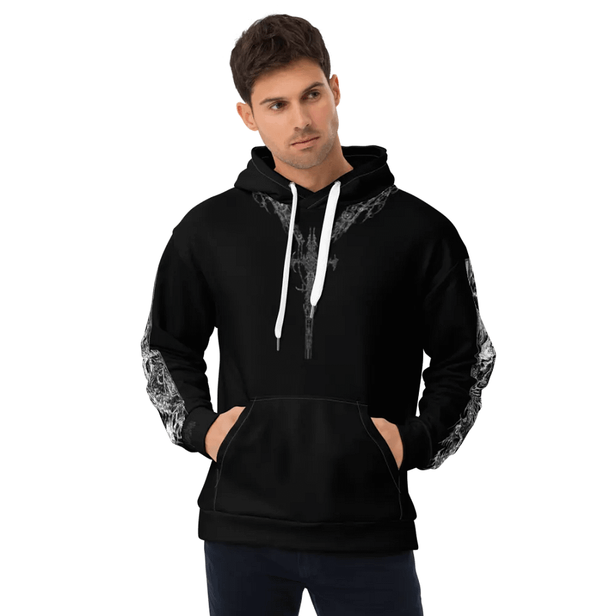 Black Crusifix Chain Hoodie product image (10)