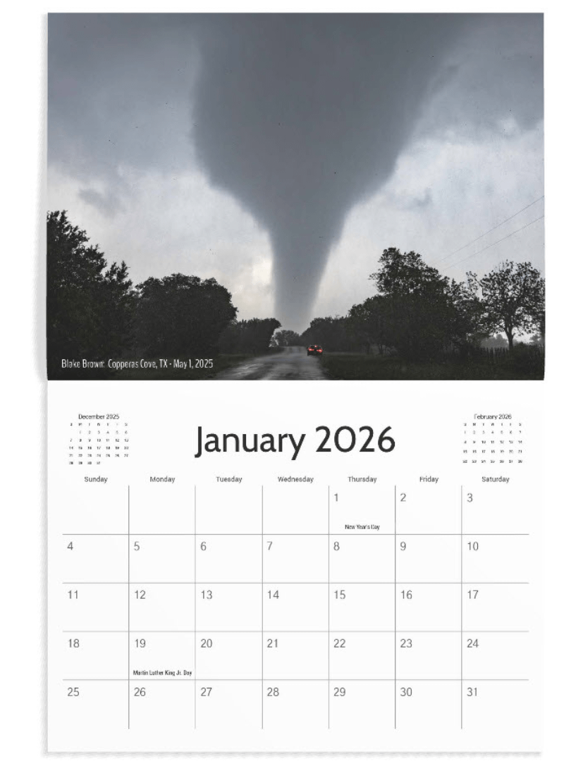 2026 Storm Calendar by Texas Storm Chasers product image (2)