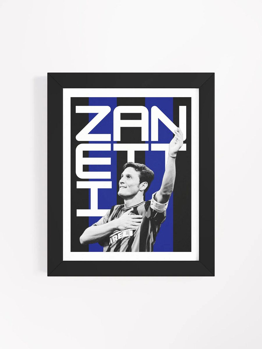 Javier Zanetti BW Inter Milan Name Art Framed Print product image (3)