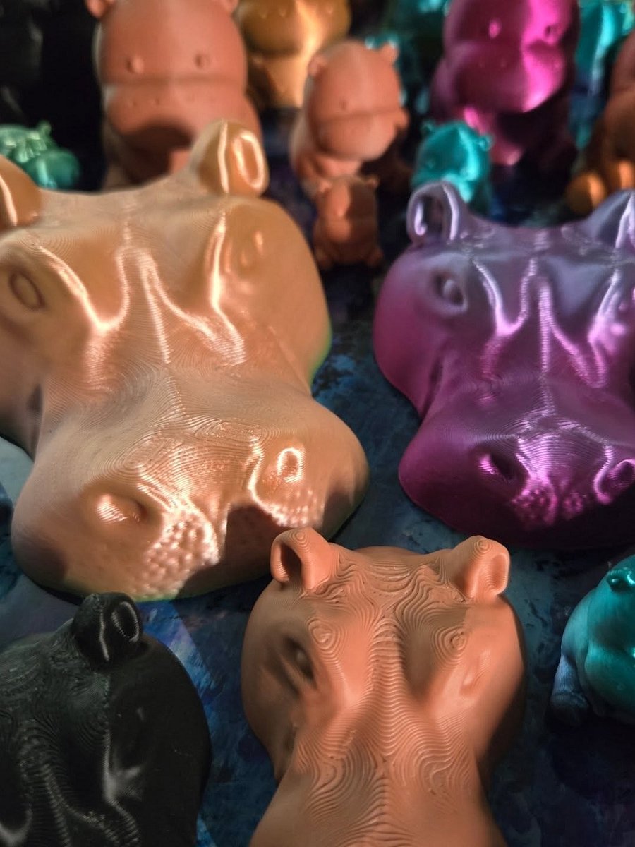 Large Laying Hippo Head - 3D Printed product image (4)